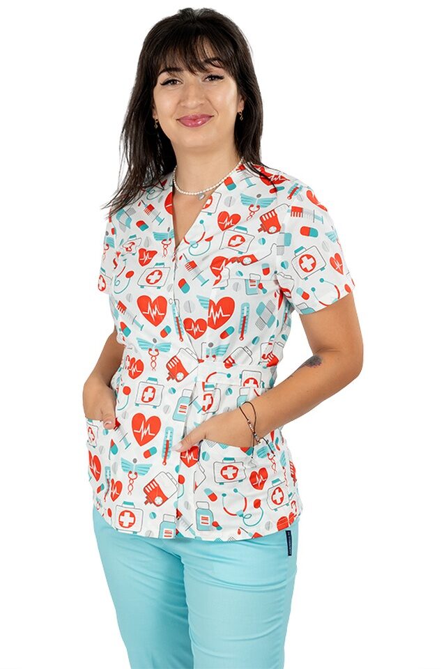 Medicinska halja Sanitario kimono z dvema našitima žepoma